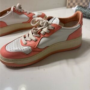 Autry Women's White and Orange/salmon Sneakers size 38